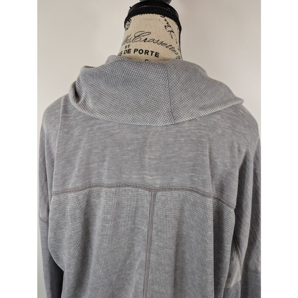 Lucky Brand Women's L Shirt Soft Thermal Top Gray Cowl Pullover Casual Cozy - Picture 7 of 9